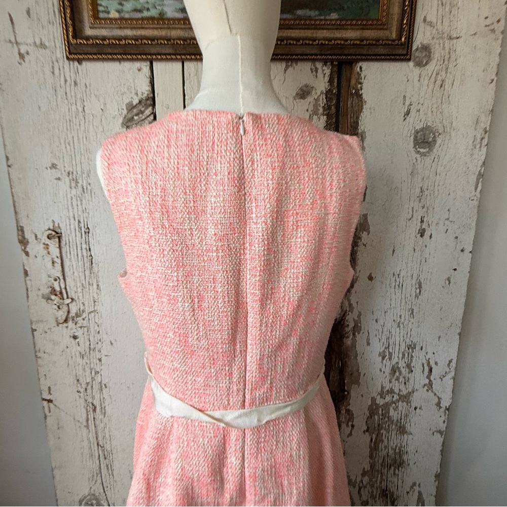 Womens Trina Turk Aime Sleeveless Tweed Shift Dress Orange Pink Salmon - Picture 8 of 13
